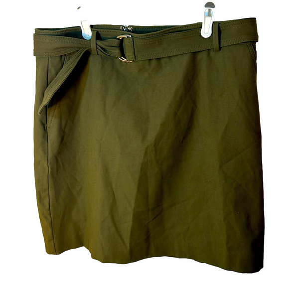 NWT size 14 Ann Taylor green cargo belted skirt - Picture 2 of 6